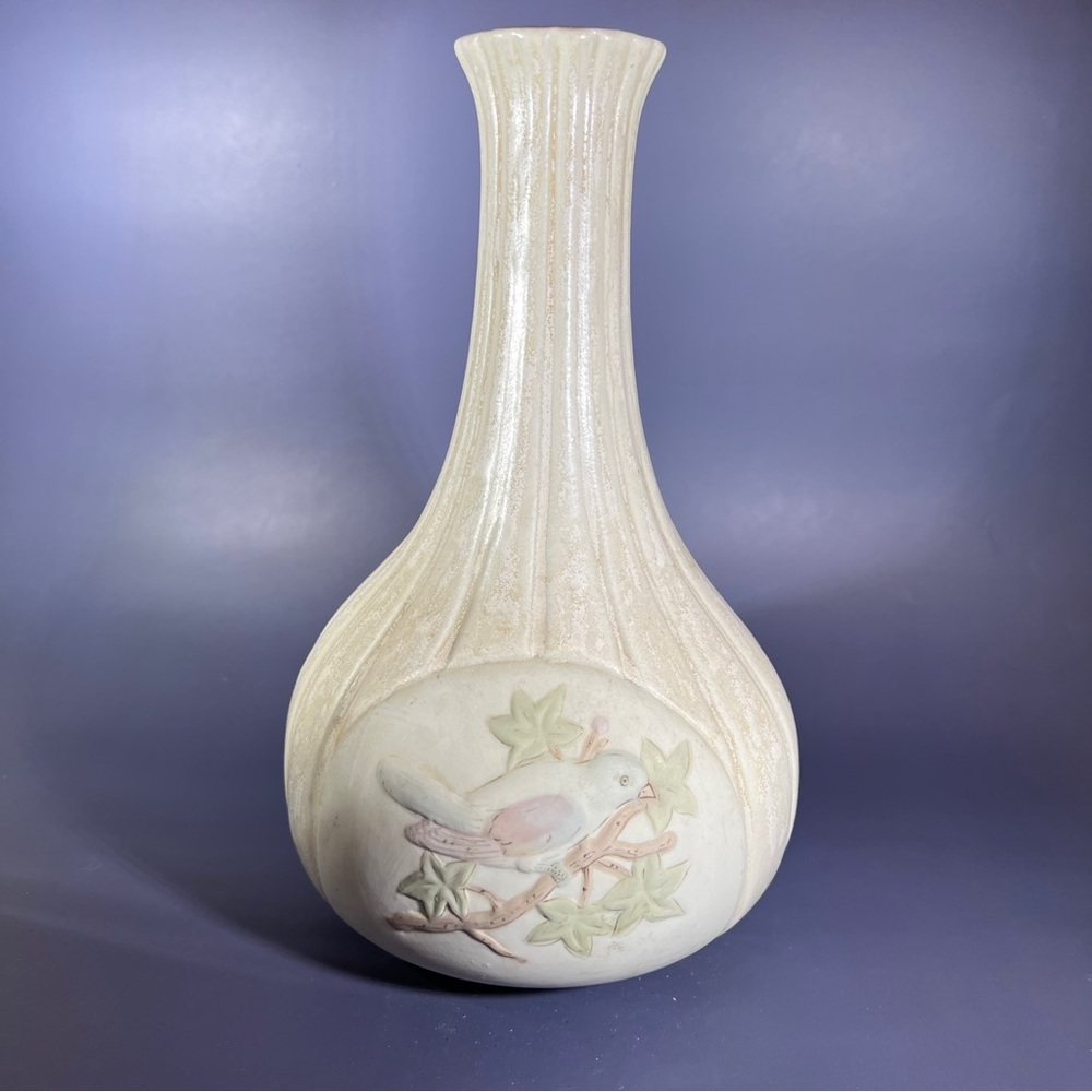Vintage Inarco Vase Made In Spain Bird On A Limb Heavy Porcelain Great Gift